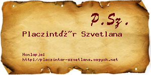 Placzintár Szvetlana névjegykártya